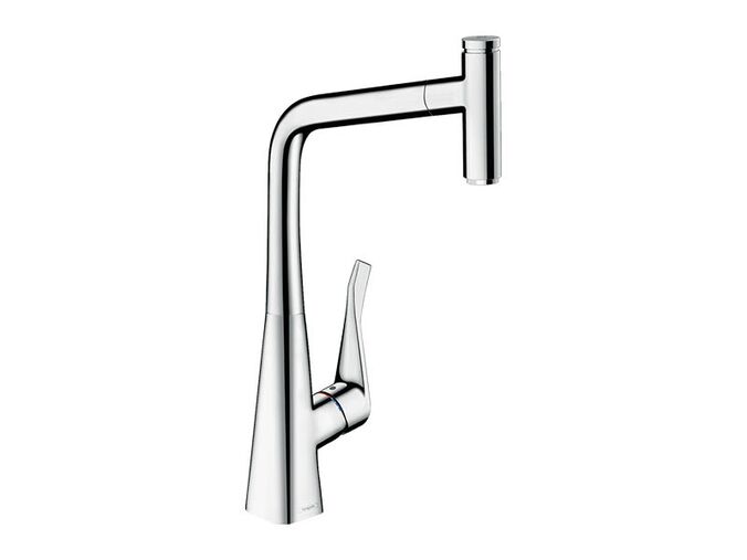 Hansgrohe M71 Dřezová baterie Metris Select s výsuvnou koncovkou, sBox, EcoSmart, chrom