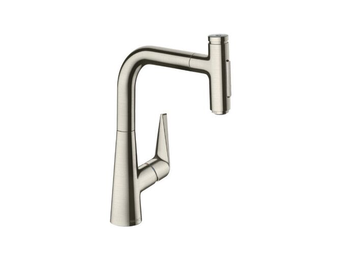 Hansgrohe Talis Select M51 Dřezová baterie M5117-H220 s výsuvnou sprškou, sBOX, vzhled nerezu