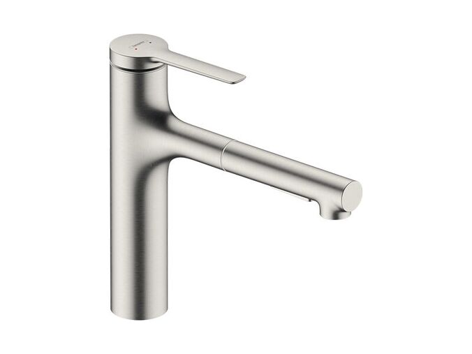 Hansgrohe Zesis M33 Dřezová baterie 160, s výsuvnou sprškou s přepínačem, vzhled nerezu