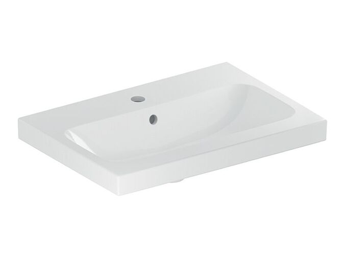 Geberit iCon Light umyvadlo, 60x42 cm, s otvorem pro baterii, s přepadem, KeraTect, bílá