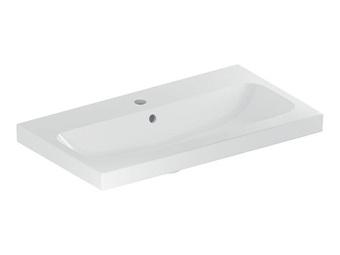 Geberit iCon Light umyvadlo, 75x42 cm, s otvorem pro baterii, s přepadem, KeraTect, bílá