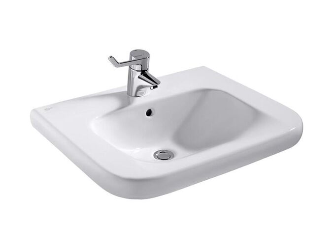 Ideal Standard Contour 21 Umyvadlo bezbariérové, 60x18x56 cm, s přepadem, otvor pro baterii, bílá