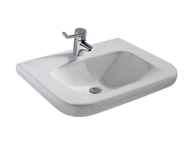 Ideal Standard Contour 21 Umyvadlo bezbariérové 65x56 cm, 1 otvor pro baterii, bez přepadu bílá