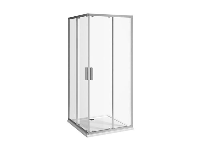 Jika Nion čtvercový sprchový kout 98-99,5x98-99,5x195 cm, Jika Perla Glass, dekor transparent, stříbrná lesk