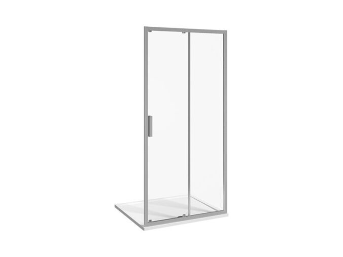 Jika Nion sprchové dveře posuvné 96,5-99,5x195 cm, dvoudílné, levé/pravé, Jika Perla Glass, dekor transparent, stříbrná lesk