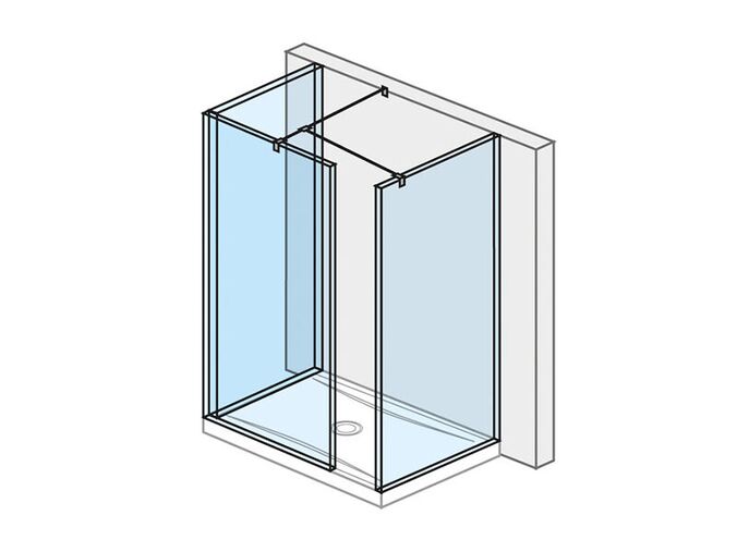 Jika Cubito Pure Walk in 79,5x80cm do prostoru pro vaničku 140×80cm vč. dvou bočních profilů, perla GLASS