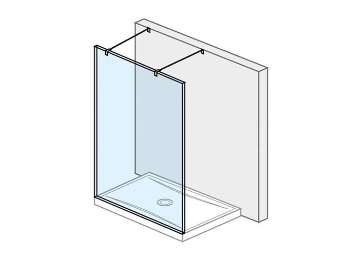 Jika Cubito Pure Walk in skleněná stěna pevná 130cm pro vaničku 130×80, 130×90cm vč. dvou vzpěr, perla GLASS 