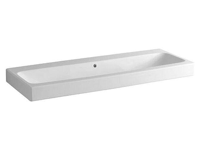 Geberit iCon umyvadlo 120x48,5 cm, bez otvoru pro baterii, s přepadem, KeraTect, bílá