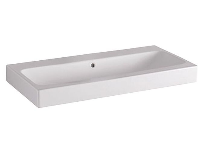 Geberit iCon umyvadlo 90x48,5 cm, bez otvoru pro baterii, s přepadem, KeraTect, bílá