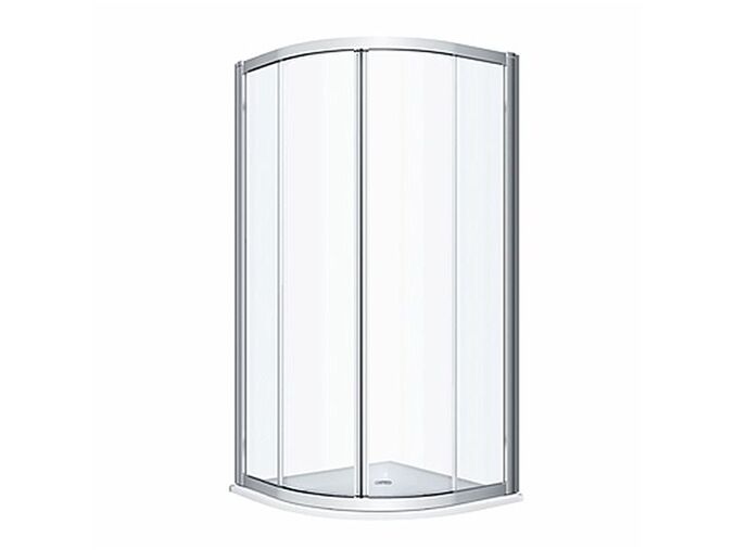 Kolo Geo čtvrtkruhový sprchový kout 77,5-80x77,5-80x190 cm, stříbrná lesk, dekor transparent