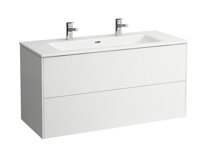 Laufen Pro S skříňka s umyvadlem 120x50 cm, 2x otvor pro baterii, 2x zásuvka, bílá lesk