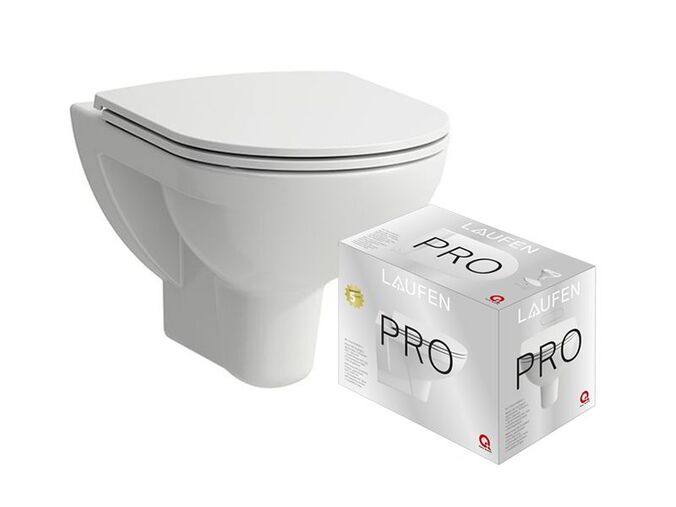 Laufen Pro závěsné WC 53x36 cm se Slim sedátkem SlowClose, Rimless, bílá