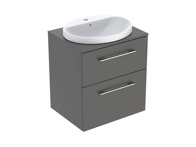 Geberit Selnova Square skříňka s deskou a umyvadlem, 58,8x47,5x70,3 cm, 2x zásuvka, lakovaná mat, láva