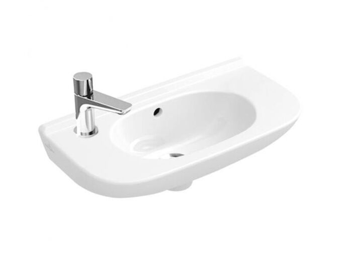 Villeroy & Boch O.novo umývátko Compact 50x25cm, otvor pro baterii vlevo, s přepadem, bílá Alpin