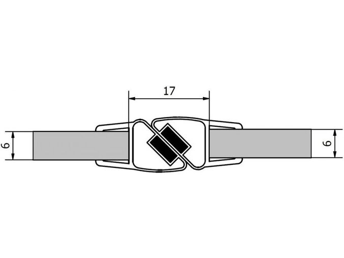 Polysan Sada dvou těsnění (magnet) na 6mm sklo, 2000mm