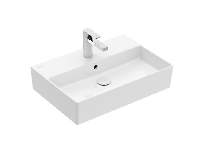 Villeroy & Boch Memento 2.0 umyvadlo 60x42 cm, broušená spodní strana, otvor pro baterii, s přepadem, bílá Alpin