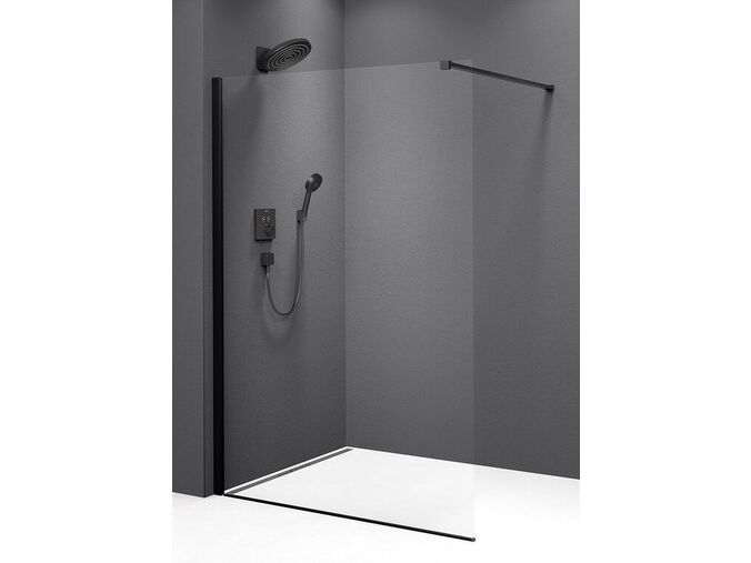 Polysan MODULAR SHOWER BLACK jednodílná zástěna pevná k instalaci na zeď, 900 mm