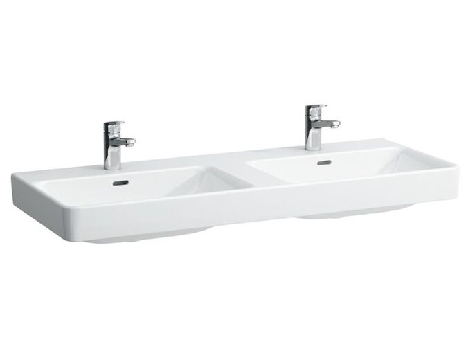 Laufen Pro S nástěnné umyvadlo 120x46,5 cm, 2 otvory pro baterii, LCC, bílá