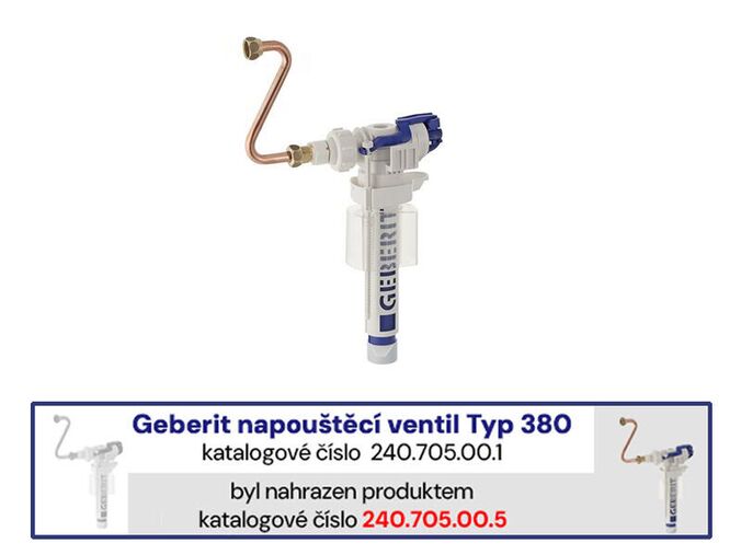 Geberit napouštěcí ventil Typ 380 pro splachovací nádržky pod omítku