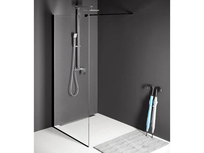 Polysan MODULAR SHOWER BLACK jednodílná zástěna pevná k instalaci na zeď, 1100 mm