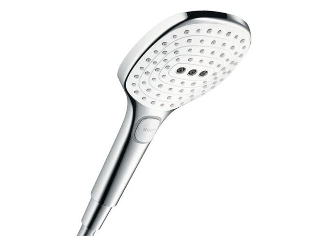 Hansgrohe Raindance Select E Sprchová hlavice 120, 3 proudy, EcoSmart 9 l/min, bílá/chrom