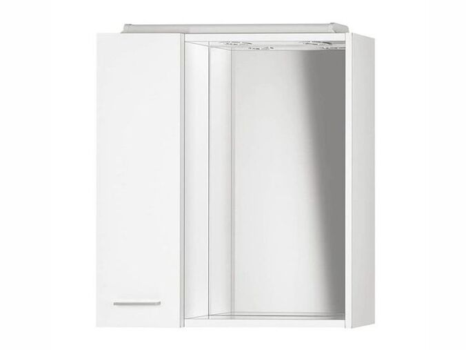 Aqualine ZOJA/KERAMIA FRESH galerka s LED osvětlením, 60x60x14cm, levá, bílá