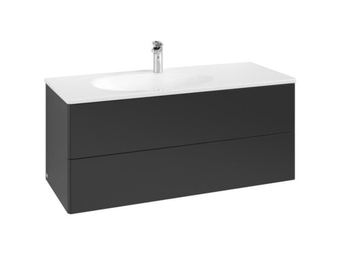 Villeroy & Boch Antao skříňka pod umyvadlo 118,8x50,4 cm, 2x zásuvka, Black Matt Lacquer