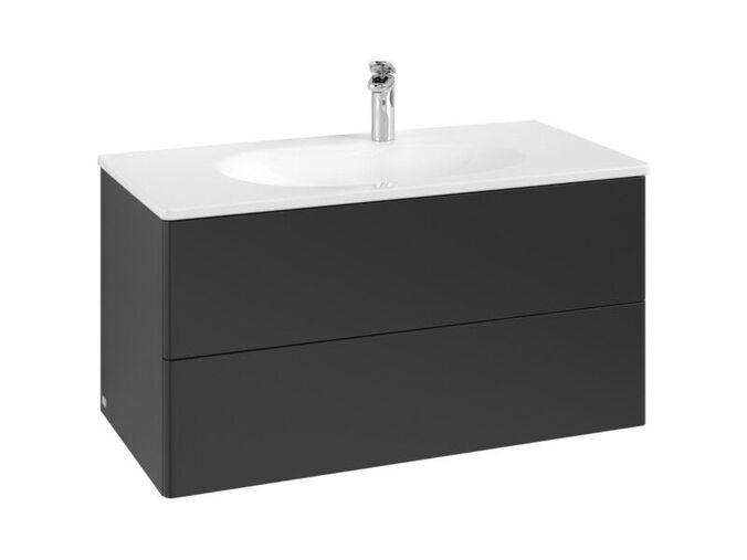 Villeroy & Boch Antao skříňka pod umyvadlo 98,8x50,4 cm, 2x zásuvka, Black Matt Lacquer