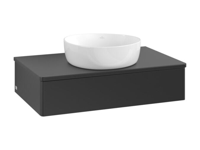 Villeroy & Boch Antao skříňka pod umyvadlo 80x19 cm, 1x zásuvka, Black Matt Lacquer