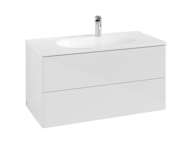 Villeroy & Boch Antao skříňka pod umyvadlo 98,8x50,4 cm, 2x zásuvka, Glossy White Lacquer