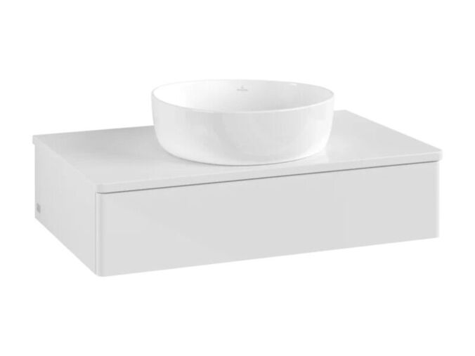 Villeroy & Boch Antao skříňka pod umyvadlo 80x19 cm, 1x zásuvka, Glossy White Lacquer