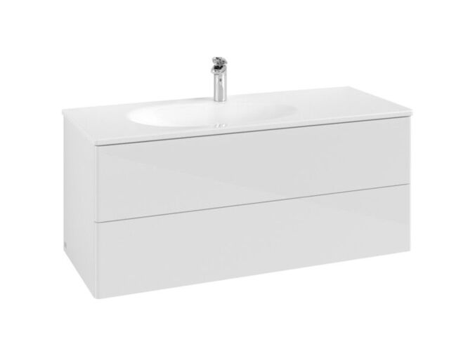 Villeroy & Boch Antao skříňka pod umyvadlo 118,8x50,4 cm, 2x zásuvka, Glossy White Lacquer