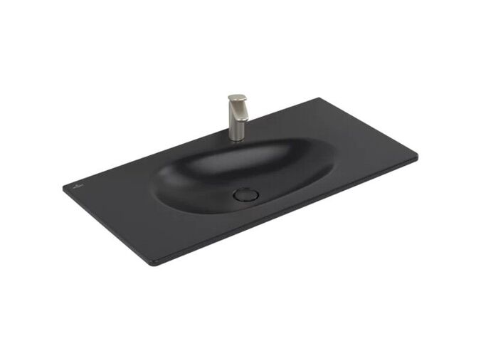 Villeroy & Boch Antao umyvadlo nábytkové 100x50 cm, s otvorem pro baterii, se skrytým přepadem ViFlow, Ceramic Plus, Pure Black