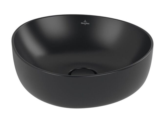 Villeroy & Boch Antao umyvadlo na desku 40x39,5 cm, bez přepadu, Ceramic Plus, Pure Black