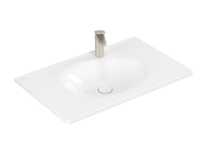 Villeroy & Boch Antao umyvadlo nábytkové 80x50 cm, s tvorem pro baterii, se skrytým přepadem ViFlow, CeramicPlus, bílá Alpin