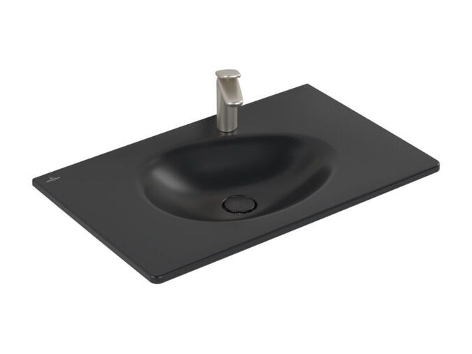 Villeroy & Boch Antao umyvadlo nábytkové 80x50 cm, s otvorem pro baterii, bez přepadu, Ceramic Plus, Pure Black