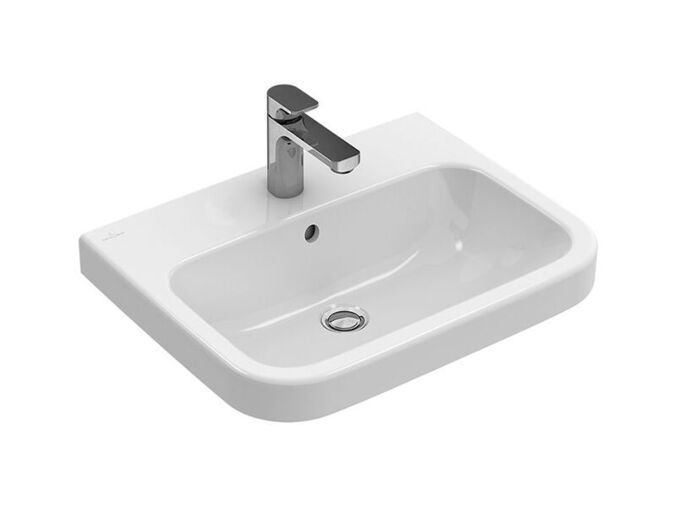 Villeroy & Boch Architectura umyvadlo 55x47 cm, broušená spodní strana, otvor pro baterii, s přepadem, bílá Alpin