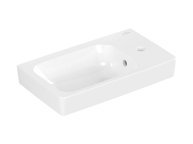 Villeroy & Boch Architectura umývátko 48x27,5 cm, otvor pro baterii vpravo, obdélník, s přepadem, Bílá Alpin