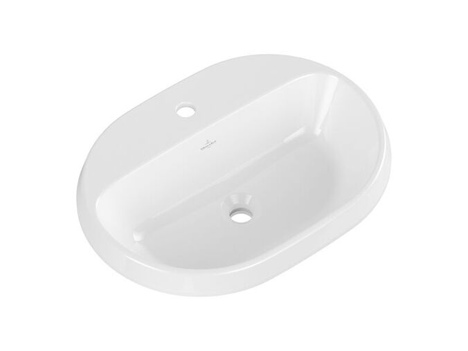 Villeroy & Boch Architectura zápustné umyvadlo, 60x45 cm, otvor pro baterii, bez přepadu, bílá Alpin