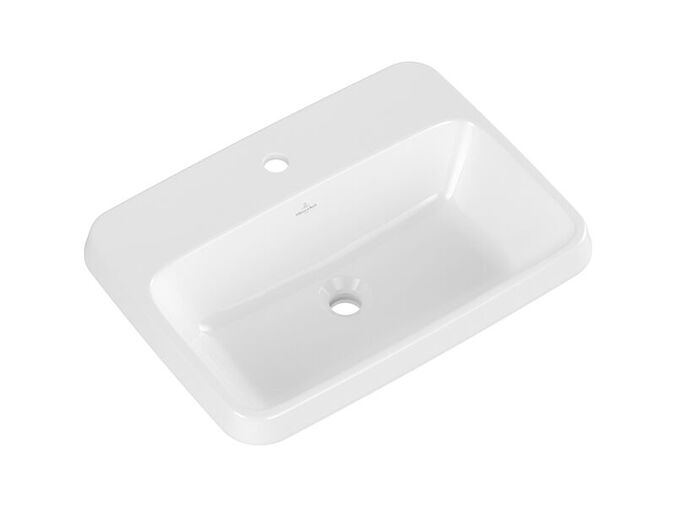 Villeroy & Boch Architectura zápustné umyvadlo, 60x45 cm, otvor pro baterii, bez přepadu, bílá Alpin