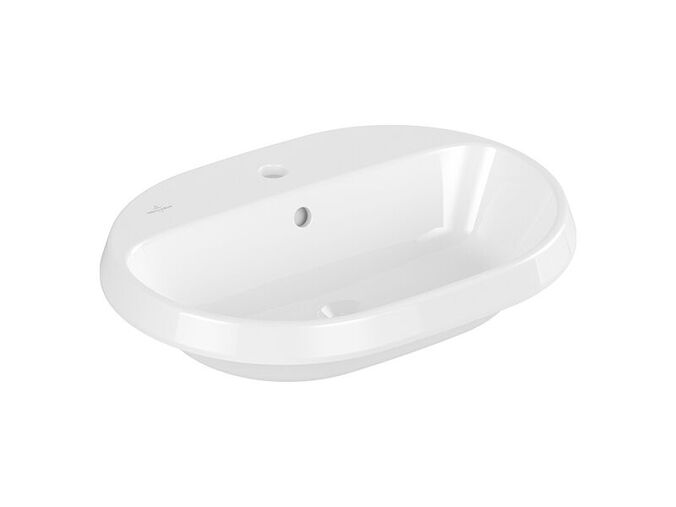 Villeroy & Boch Architectura zápustné umyvadlo, 60x45 cm, otvor pro baterii, s přepadem, bílá Alpin