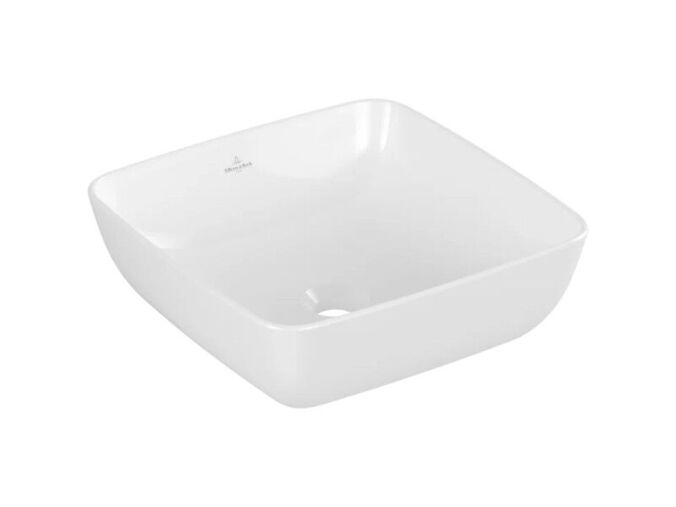 Villeroy & Boch Artis umyvadlo na desku, 41x41 cm, bez přepadu, Stone White, CeramicPlus