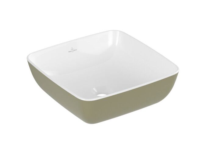 Villeroy & Boch Artis umyvadlo na desku, 41x41 cm, bez přepadu, Sage Green