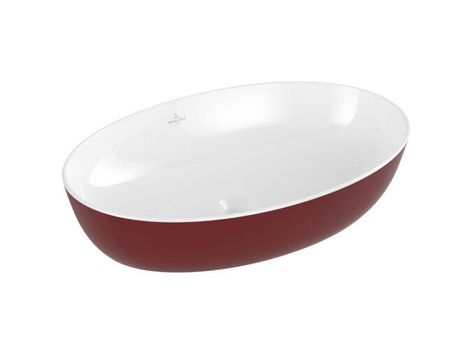 Villeroy & Boch Artis umyvadlo na desku, 61x41 cm, bez přepadu, Bordeaux