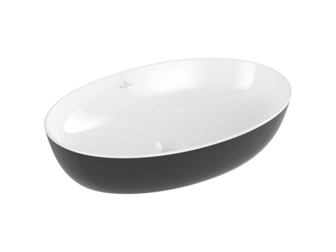 Villeroy & Boch Artis umyvadlo na desku, 61x41 cm, bez přepadu, Coal Black