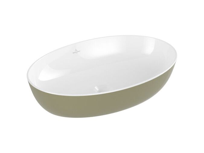 Villeroy & Boch Artis umyvadlo na desku, 61x41 cm, bez přepadu, Sage Green