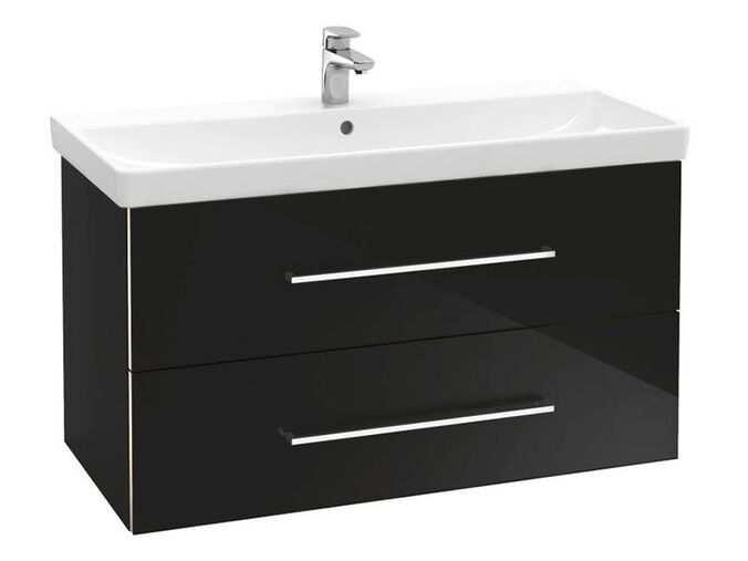 Villeroy & Boch Avento skříňka pod umyvadlo, 98x45,2x51,4 cm, 2x zásuvka, Crystal Black