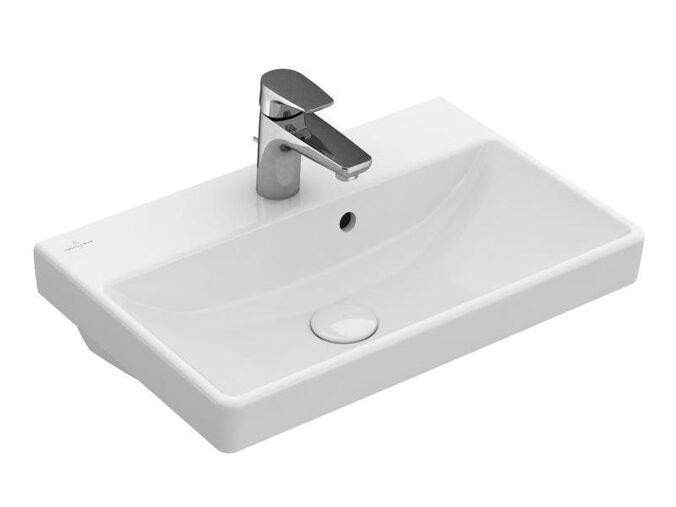 Villeroy & Boch Avento umyvadlo Compact 55x37 cm, otvor pro baterii, s přepadem, CeramicPlus, bílá Alpin