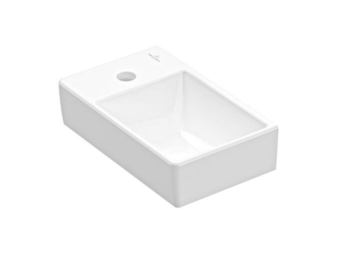 Villeroy & Boch Avento umývátko 36x22 cm, otvor pro baterii, bez přepadu, bílá Alpin