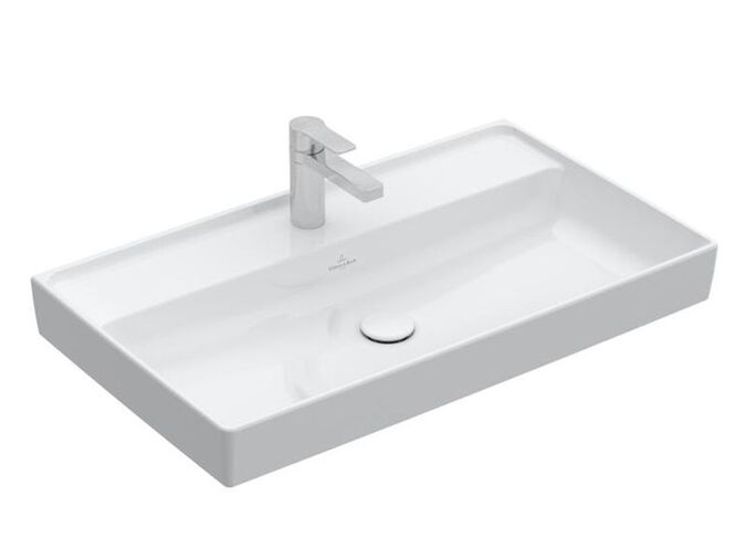 Villeroy & Boch Collaro umyvadlo 80x47 cm, otvor pro bateriii, bez přepadu, CeramicPlus, bílá Alpin